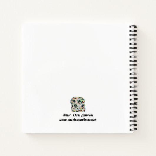 Border Collie Dog Square Notebook Notizblock (Rückseite)