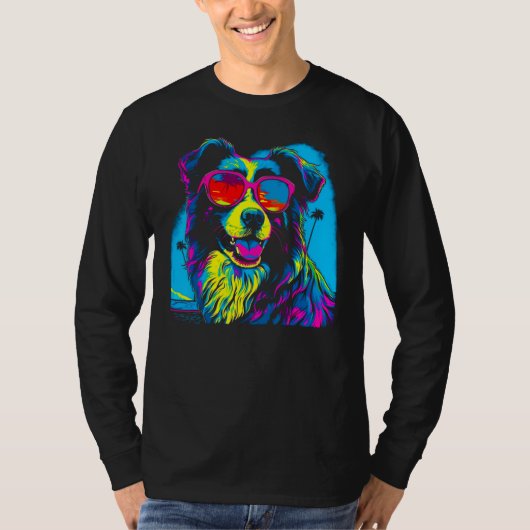 Border Collie Dog Sunglasses 1 T-Shirt (Vorderseite)