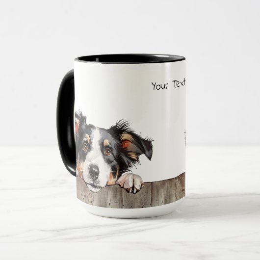 Border Collie Dog Tasse (Vorderseite Links)