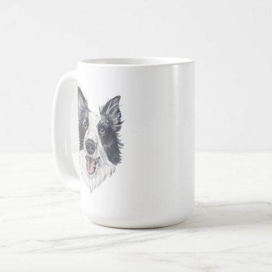 Border Collie Dog Tasse | 15 oz (Vorderseite Links)