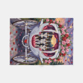 Border Collie Dog Valentine's Day Fleecedecke (Vorderseite (Horizontal))