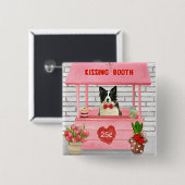 Border Collie Dog Valentine's Day Kissing Booth Button (Vorne & Hinten)
