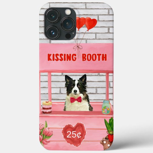 Border Collie Dog Valentine's Day Kissing Booth Case-Mate iPhone Hülle (Rückseite)
