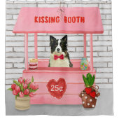 Border Collie Dog Valentine's Day Kissing Booth Duschvorhang (Vorderseite)