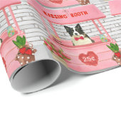 Border Collie Dog Valentine's Day Kissing Booth Geschenkpapier (Rolleneckpunkt)