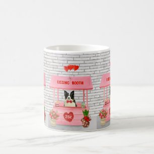 Border Collie Dog Valentine's Day Kissing Booth Kaffeetasse