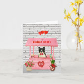 Border Collie Dog Valentine's Day Kissing Booth Karte (Gelbe Blume)