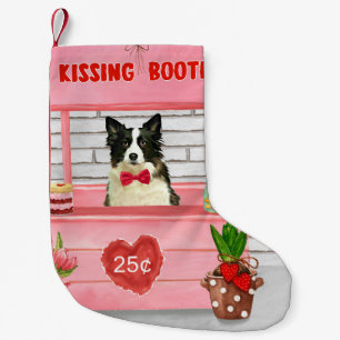 Border Collie Dog Valentine's Day Kissing Booth Kleiner Weihnachtsstrumpf