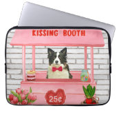 Border Collie Dog Valentine's Day Kissing Booth Laptopschutzhülle (Vorderseite)