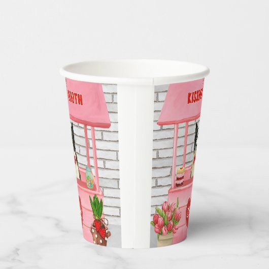 Border Collie Dog Valentine's Day Kissing Booth Pappbecher (Rechts)