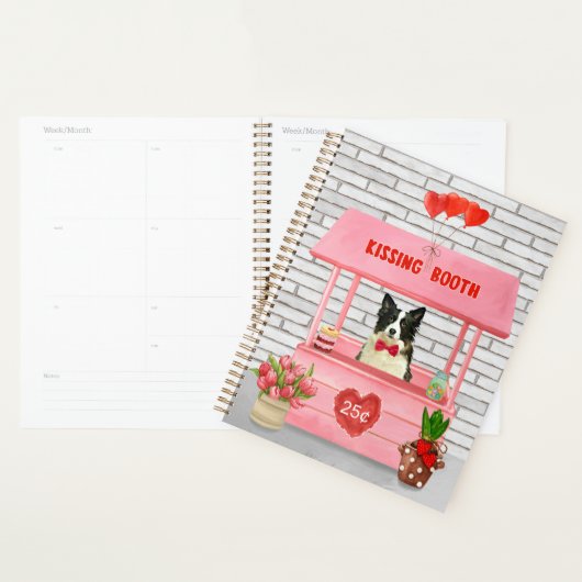 Border Collie Dog Valentine's Day Kissing Booth Planer (Anzeige)