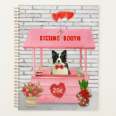 Border Collie Dog Valentine's Day Kissing Booth Planer (Vorderseite)