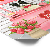Border Collie Dog Valentine's Day Kissing Booth Poster (Ecke)
