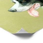 Border Collie Dog w Christmas Weihnachtsmannmütze Poster (Ecke)