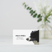 Border Collie Dog Walking/Groomer Business Card Visitenkarte (Stehend Vorderseite)