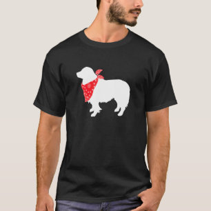 Border Collie Dog Wearing Red Bandana T-Shirt