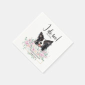 Border Collie Dog Wedding Cocktail Napkins Serviette (Ecke)