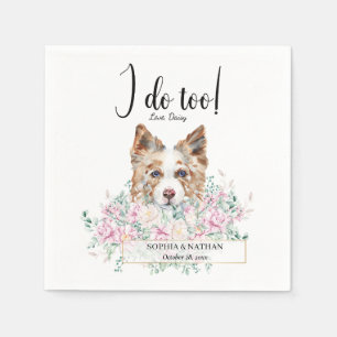 Border Collie Dog Wedding Cocktail Napkins Serviette