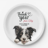 Border Collie Dog Wedding Cocktail Pappteller (Vorderseite)