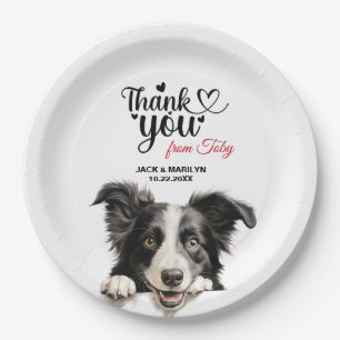 Border Collie Dog Wedding Cocktail Pappteller