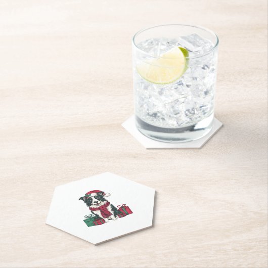 Border Collie Dog Weihnachten Party Weihnachten We Untersetzer (Vor Ort)