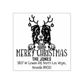 Border Collie Dog Weihnachts-Rücksendeadresse Gummistempel (Prägung)
