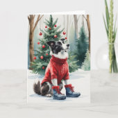 Border Collie Dog Weihnachtsgrüßen Karte (Vorderseite)
