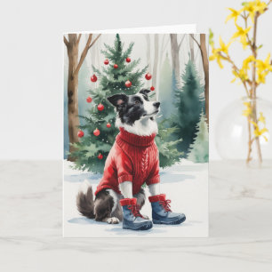 Border Collie Dog Weihnachtsgrüßen Karte