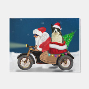 Border Collie Dog Weihnachtsmann Fußmatte