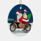 Border Collie Dog Weihnachtsmann Keramik Ornament (Rechts)