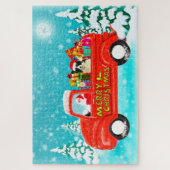 Border Collie Dog Weihnachtsmann Lieferwagen Puzzle (Vertikal)