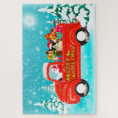 Border Collie Dog Weihnachtsmann Lieferwagen Puzzle (Vertikal)