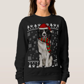 Border Collie Dog Weihnachtsmannmütze Weihnachten Sweatshirt