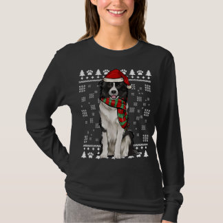 Border Collie Dog Weihnachtsmannmütze Weihnachten T-Shirt