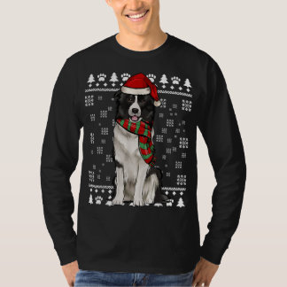 Border Collie Dog Weihnachtsmannmütze Weihnachten T-Shirt