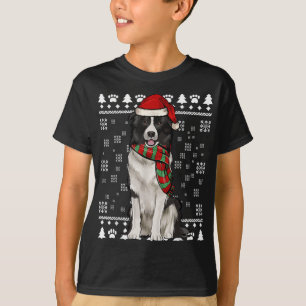 Border Collie Dog Weihnachtsmannmütze Weihnachten T-Shirt
