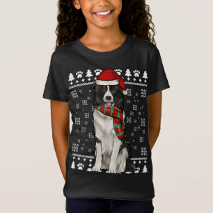 Border Collie Dog Weihnachtsmannmütze Weihnachten T-Shirt