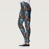 Border Collie Dog Whimsical Halloween Malerei Leggings (Links)