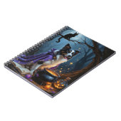 Border Collie Dog Whimsical Halloween Malerei Notizblock (Linke Seite)