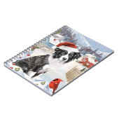 Border Collie Dog Winter Wunderland Weihnachtsfreu Notizblock (Linke Seite)