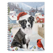 Border Collie Dog Winter Wunderland Weihnachtsfreu Notizblock (Vorderseite)
