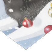 Border Collie Dog Winter Wunderland Weihnachtsfreu Tischdecke (Schrägansicht)