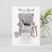 Border Collie Dog Wir haben uns bewegt Bewegung An Ankündigung (Stehend Vorderseite)