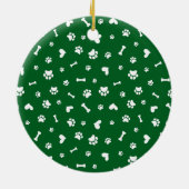 Border Collie Dog Wrapped In Christmas Light  Keramik Ornament (Hinten)