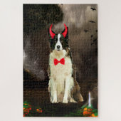 Border Collie Dog zu Halloween-Kostüm Puzzle (Vertikal)