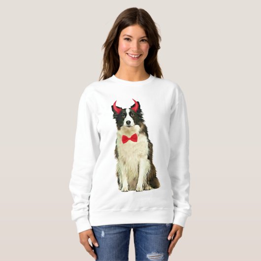 Border Collie Dog zu Halloween Sweatshirt (Vorne ganz)
