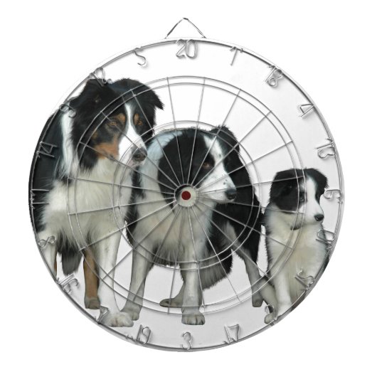 Border Collie Dogs Dartscheibe (vorne)