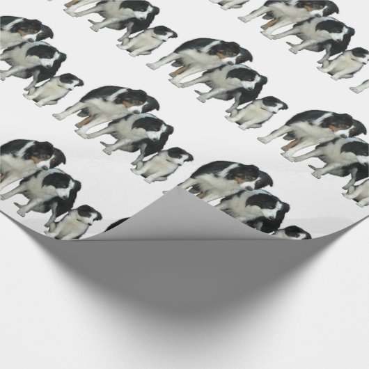 Border Collie Dogs Geschenkpapier (Ecke)