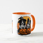 Border Collie Dogs Halloween Kürbislaternen Tasse (VorderseiteRechts)
