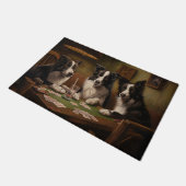 Border Collie Dogs Poker Art Fußmatte (Schrägansicht)